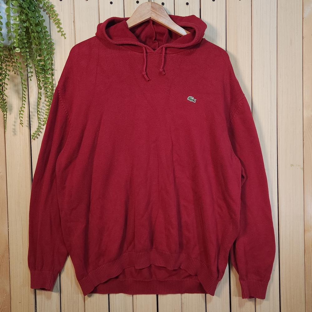 Lacoste Hoodie Red Size 7 100% Cotton